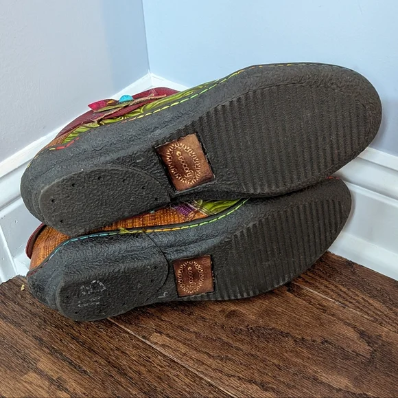 Socofy Art to Wear Boho Leather Shoes Size 42 (11) - Picture 7 of 10